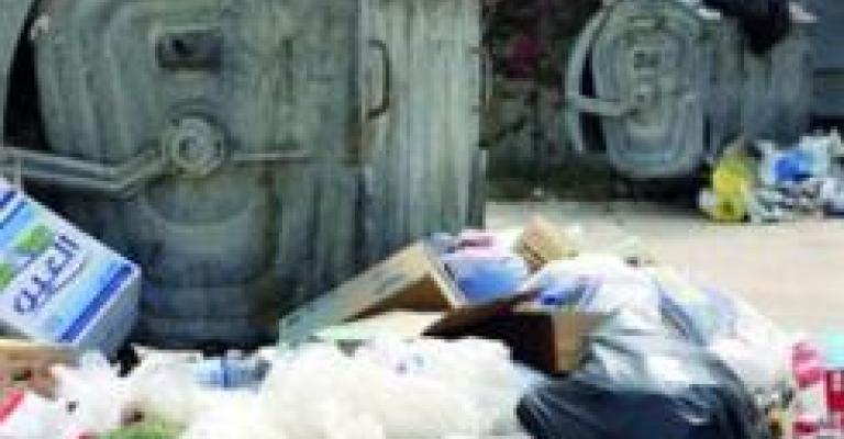تراكم النفايات في أحد أحياء اربد