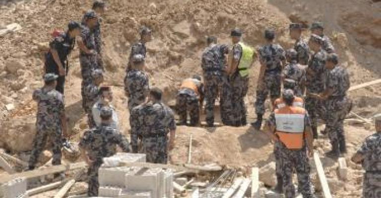 Supporting wall collapsed in Yasmin area Supporting wall collapsed in Yasmin area