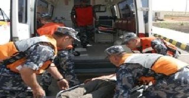 12 مصابا في حادث تدهور باص