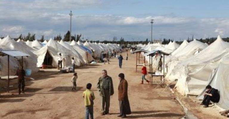 احتجاج في الزعتري بعد سقوط خيمة 