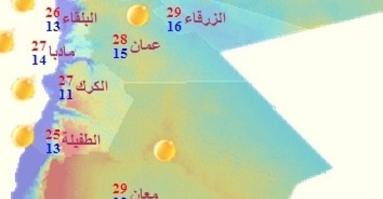 أجواء حارة نسبيا والعظمى في عمان 29 درجة