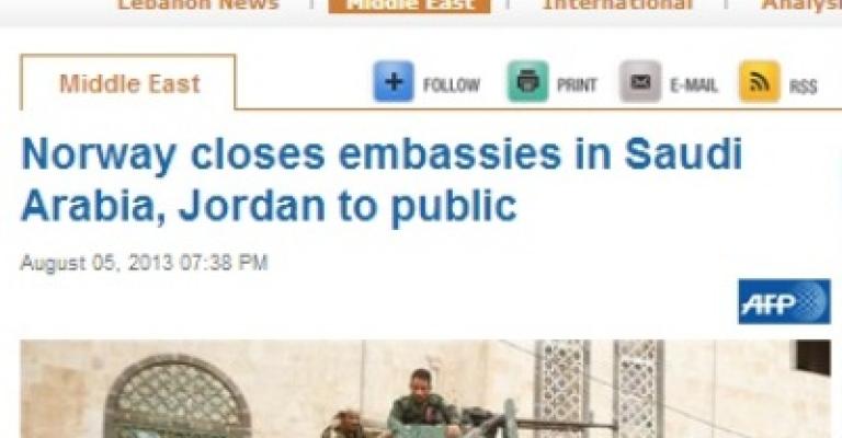 إغلاق السفارة النرويجية في عمان والرياض