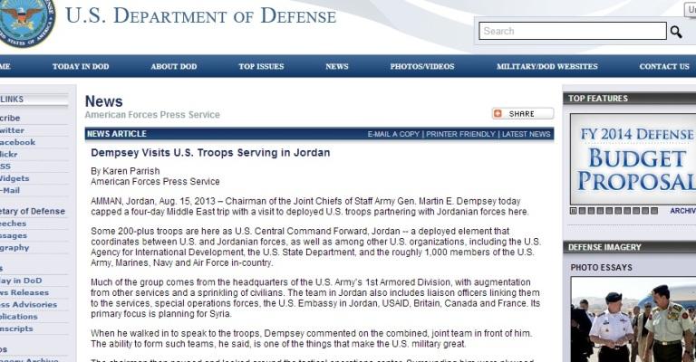 ديمبسي: مهمة القوات الأمريكية في الأردن قد تستمر لسنوات