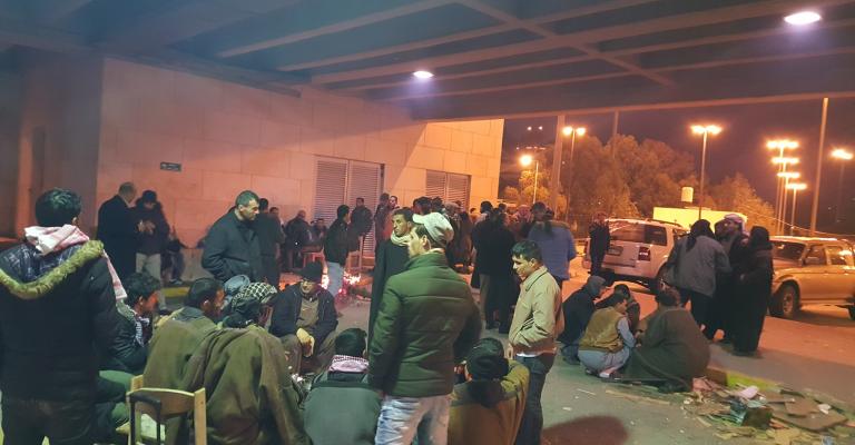 اعتصام المتعطلين من الطفيلة في محيط الديوان الملكي، صفحة فيسبوك