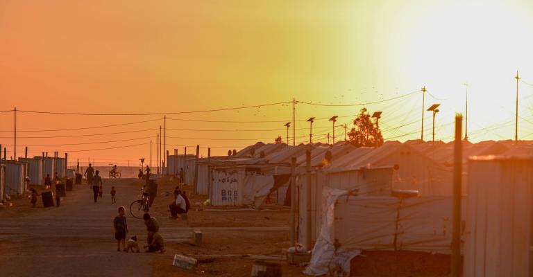 صورة أرشيفية لشارع في مخيم الزعتري للاجئين السوريين. (المفوضية السامية للأمم المتحدة لشؤون اللاجئين)