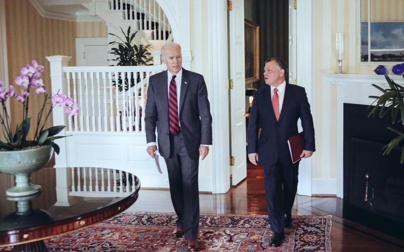 الملك عبد الله الثاني والرئيس الأمريكي جو بايدن (10-7-2014)