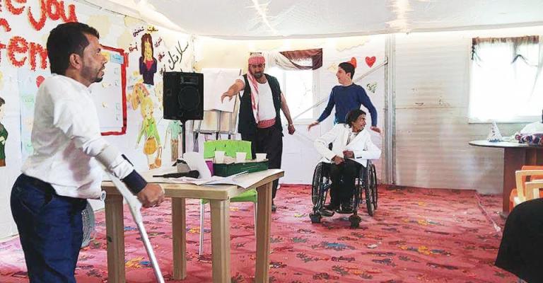 مشهد من فعالية كلنا في مخيم الزعتري/ تصوير فراس اللباد