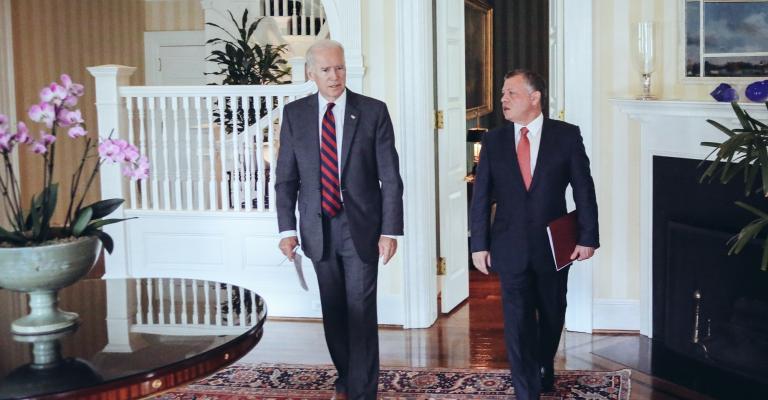 الملك عبد الله الثاني والرئيس الأمريكي جو بايدن (10-7-2014)