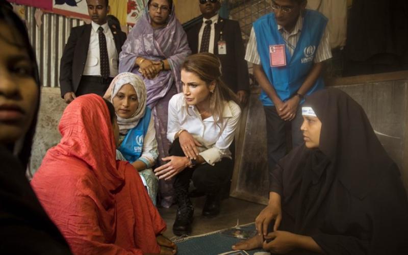 الملكة رانيا تصل مخيمات "الروهينغيا".. ماذا قالت؟ (صور)