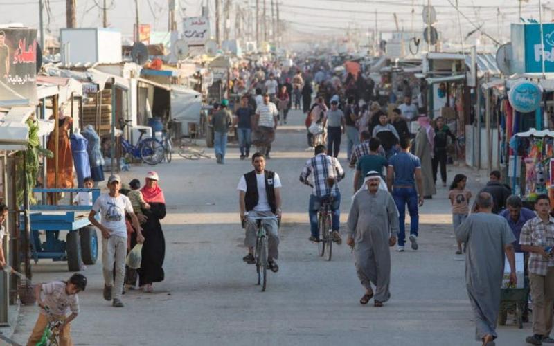 شارع السوق في مخيم الزعتري للاجئين السوريين 