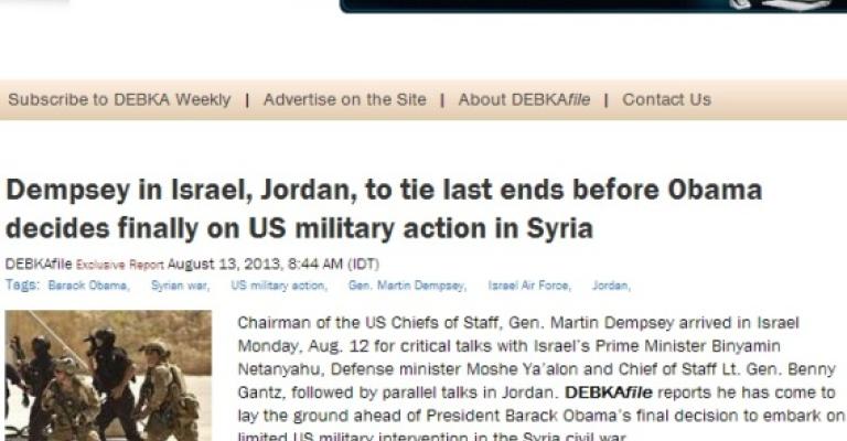 ديمبسي: الأسلحة الكيماوية السورية نقطة تعاون أمريكي أردني إسرائيلي