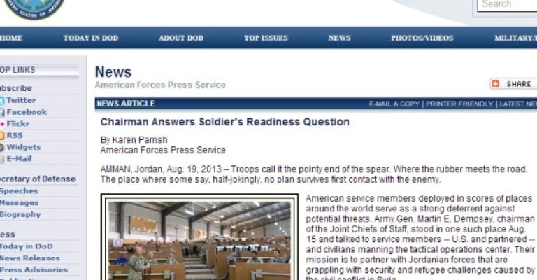 ديمبسي:قواتنا شريكة للأردن بمواجهة تحديات الأزمة السورية