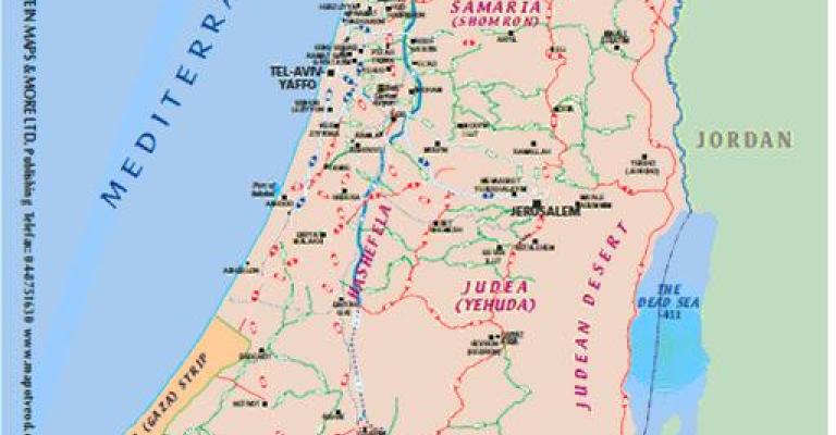 خرائط السياحة الإسرائيلية تمحو الضفة وتبقي غزة