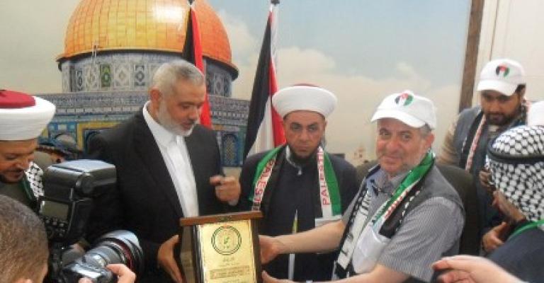 هنية يكرم قافلة أنصار 2 ويعلن عن وصول شخصيات أردنية للقطاع قريبا