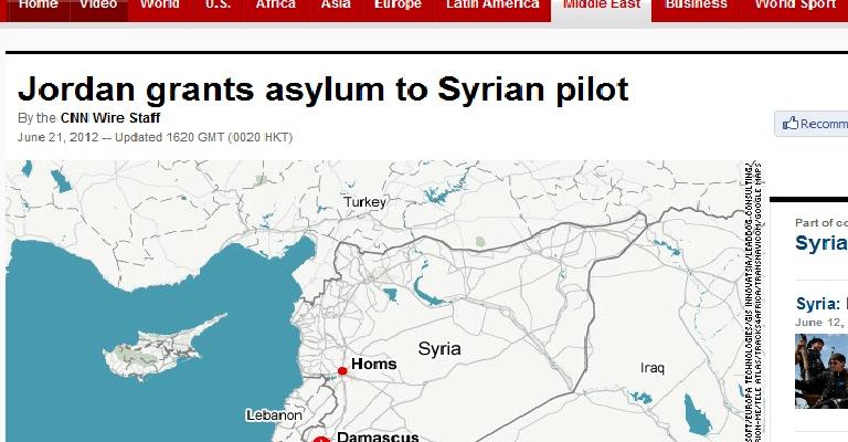 ترحيب أمريكي بلجوء الطيار السوري إلى الأردن