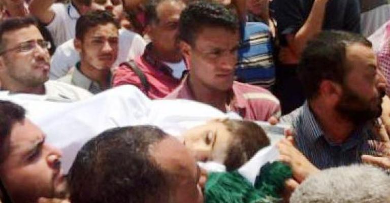 تشييع الطفل السوري الذي قتل أثناء هروبه للأراضي الأردنية