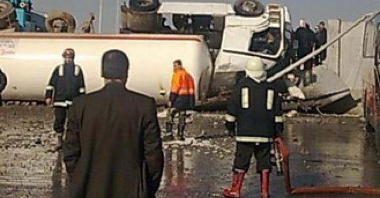 وفاة في حادث تدهور صهريج محروقات وفاة في حادث تدهور صهريج محروقات