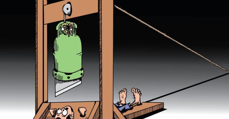 بعد رفع اسعار الغاز- كاريكاتير بريشة كريم ابو يوسف 