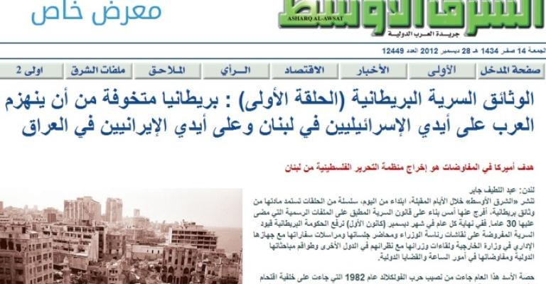 وثائق بريطانية: تخوف أردني من الوجود الفلسطيني بسورية خلال اجتياح بيروت