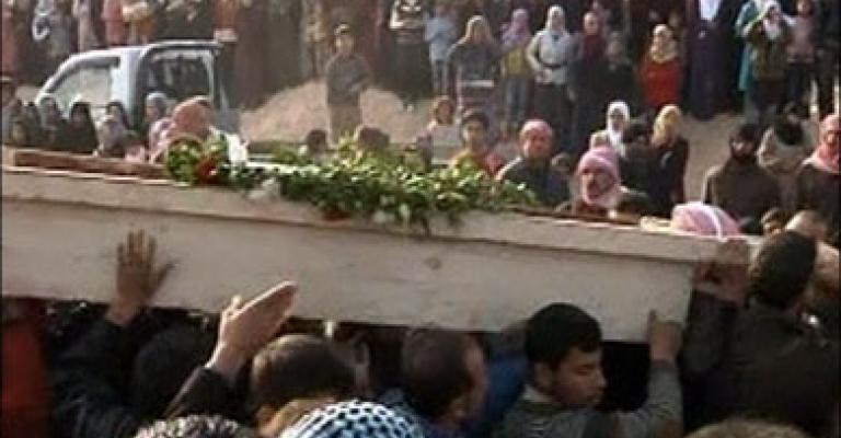 تشييع جثامين 7 سوريين ماتوا حرقاً  