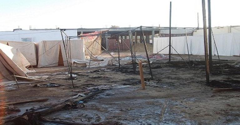 احتراق خيمتان في الزعتري بسبب المدفأة