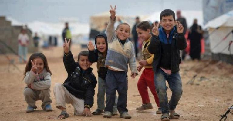 أطفال سعداء في الزعتري