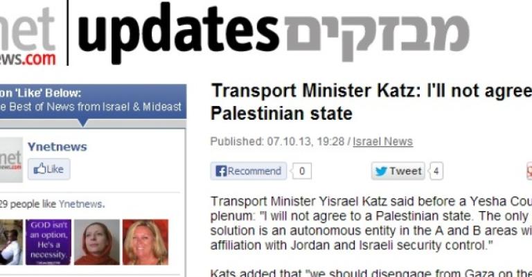 وزير إسرائيلي: الحل الوحيد بربط الضفة بالأردن