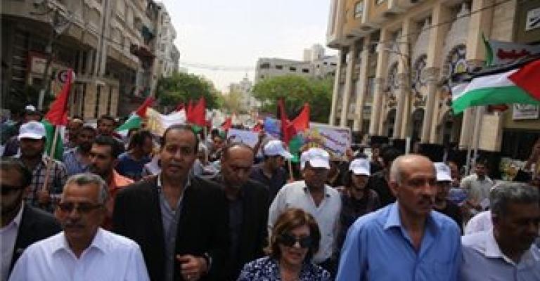 تظاهرات شعبية في غزة تضامنا مع الاسرى 