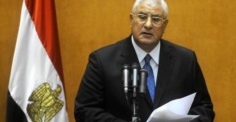 عدلي منصور: الأردن وقف إلى جانب مصر