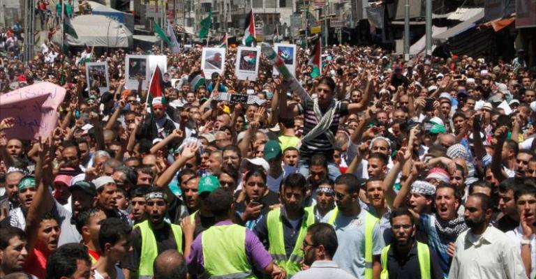 تظاهرة حاشدة لقوى وفعاليات وتجمعات أردنية"نصرة لغزة"