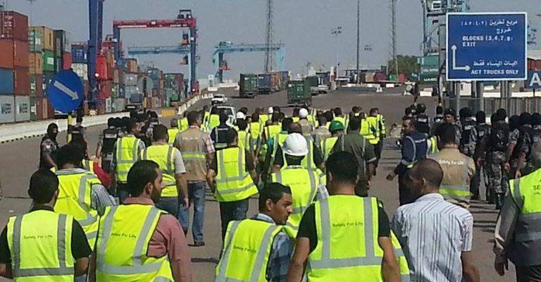 توتر في ميناء حاويات العقبة وتواجد كثيف للدرك 