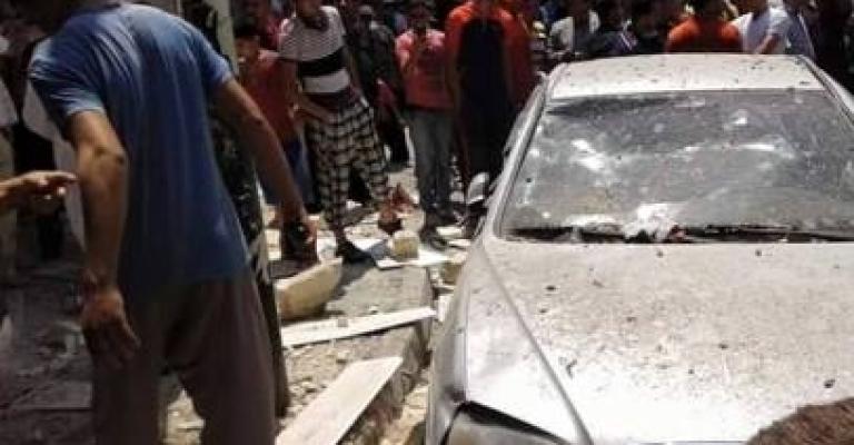 الرمثا:تعويض تجار متضررين من سقوط قذيفة سورية