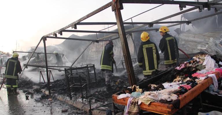 حريق بسطات في محافظة الزرقاء