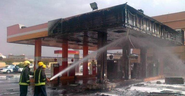حريق بمحطة محروقات في إربد