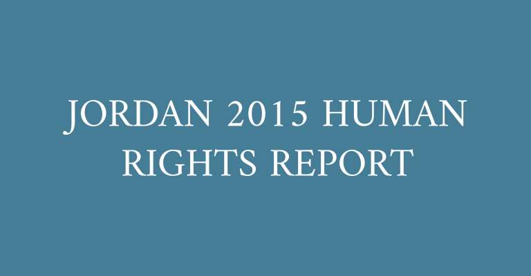 JORDAN 2015 HUMAN RIGHTS REPORT