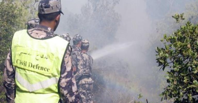 حريق أعشاب جافة وأشجار حرجية في عجلون