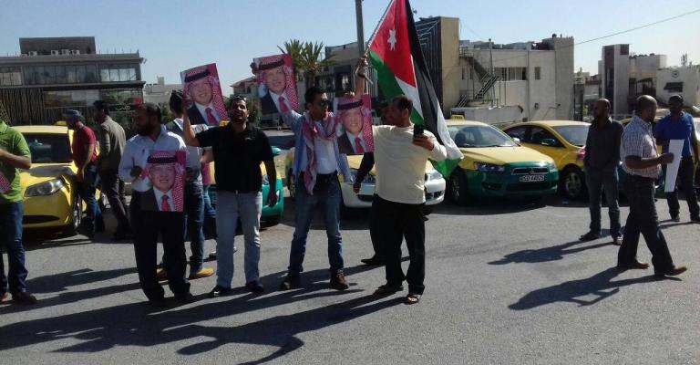 إعتصام السائقين في الدوار الرابع