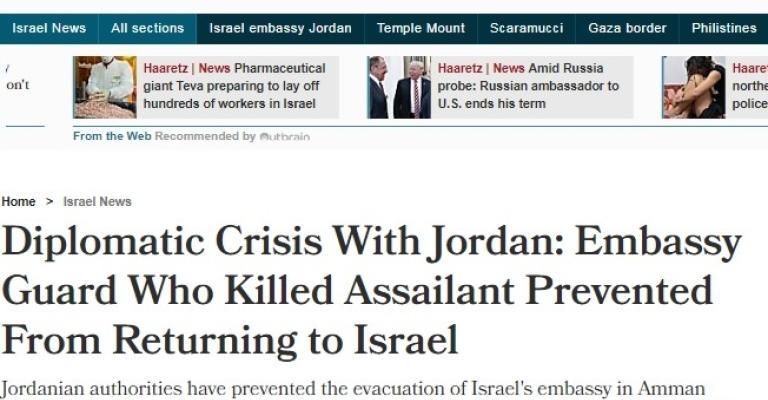 إسرائيل ترفض تحقيق الأردن مع حارس السفارة