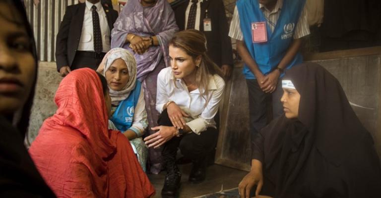 الملكة رانيا تصل مخيمات "الروهينغيا".. ماذا قالت؟ (صور)