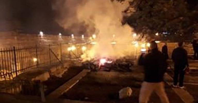 حريق بمنطقة المصلى المرواني في المسجد الأقصى بالقدس