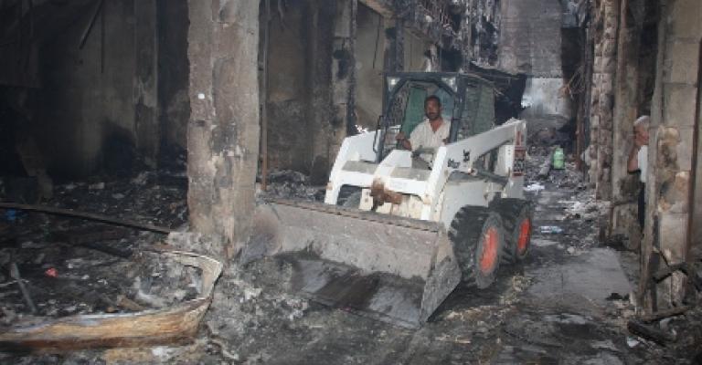 بدء اعمال التأهيل والترميم في اسواق البخارية والبلابسة وفيلادلفيا