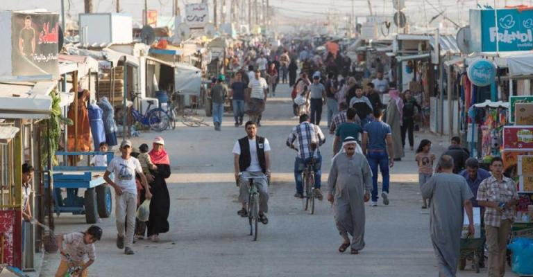 شارع السوق في مخيم الزعتري للاجئين السوريين 