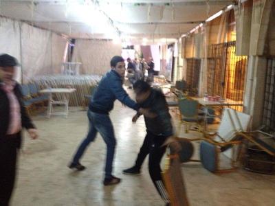 تكسير زجاج بمجمع النقابات أثناء فرز انتخابات الزراعيين