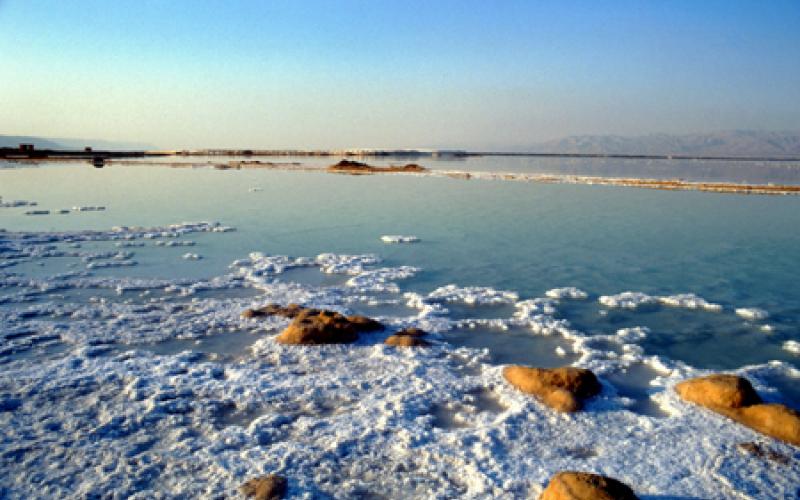 مسعى لتصوير لوحة بشرية من العراة في البحر الميت