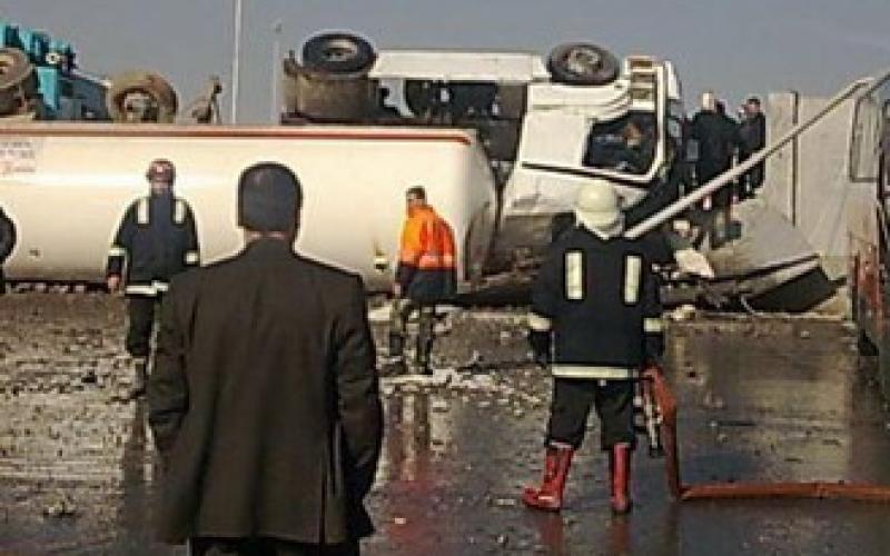 وفاة في حادث تدهور صهريج محروقات