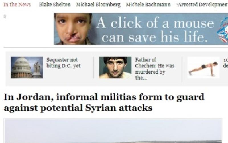 واشنطن بوست: ميليشيات شعبية في الأردن قرب الحدود السورية