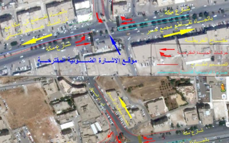 الأمانة تباشر بتركيب اشارات ضوئية في شارع مكه