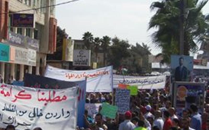 اربد: ناشطون يعلنون الإضراب عن الطعام تضامنا مع معتقلي الحراك