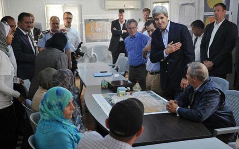 كيري في الزعتري: منطقة الحظر الحدودية صعب حاليا