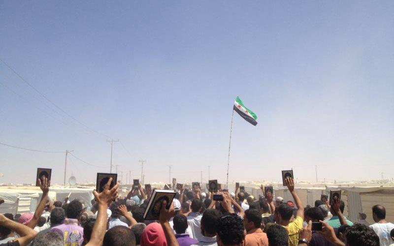 مسيرة سلمية في الزعتري رداً على "مجزرة الغوطة"